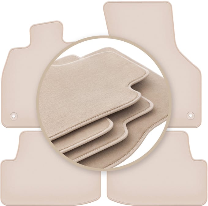 PREMIUM beige vloermatten voor: Volkswagen Golf VII alltrack, hatchback, stationwagen, variant 2012-