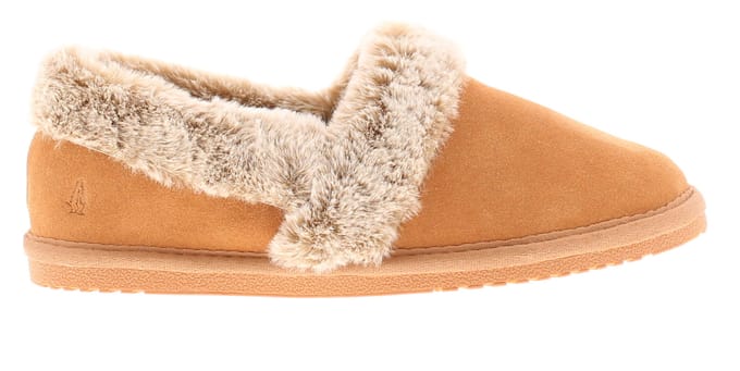 Hush Puppies Ariel Suède Dames Pantoffels In Tan