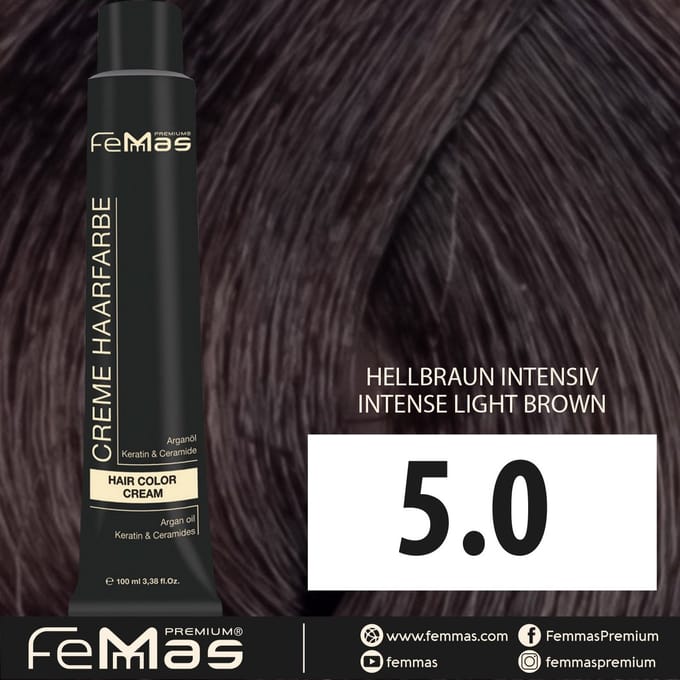 Femmas (5.0) - Haarverf - Intensief Lichtbruin - 100ml