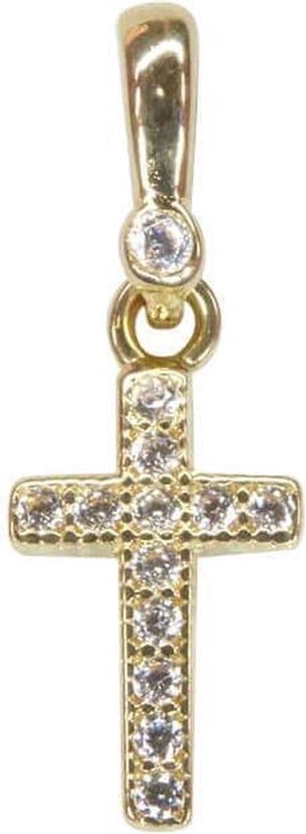 Gouden miniatuur kruis hanger