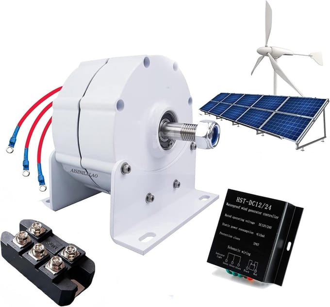 Permanentmagneet Generator - Direct Drive Motor - Windturbines Stroom - Hoge Efficiëntie - 16000W 12V 24V - Wit