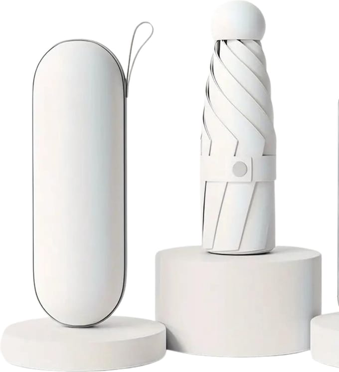 Nivard Moderne Stormparaplu - Opvouwbaar - Windproof Paraplu - Stormproef - Automatisch Uitklapbaar - Umbrella - Mini - Wit