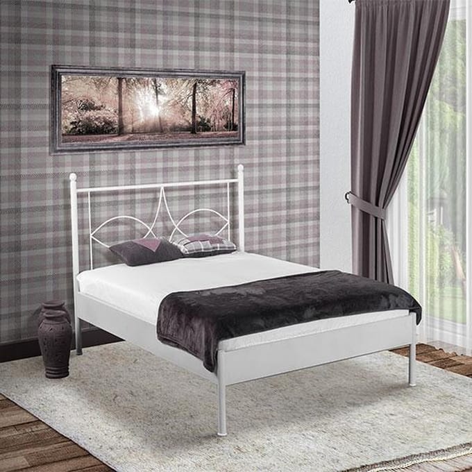 Metalen bed Sun zilver 140x200