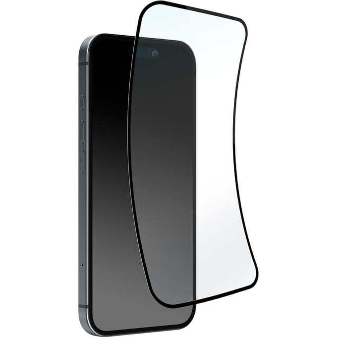 Puro Flexible Glass D3O hybrid glass with black frame for iPhone 16 Pro Max