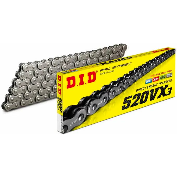 Motorfiets rolketting D.I.D 520Vx3(B&B) X 114 Mail. Zj
