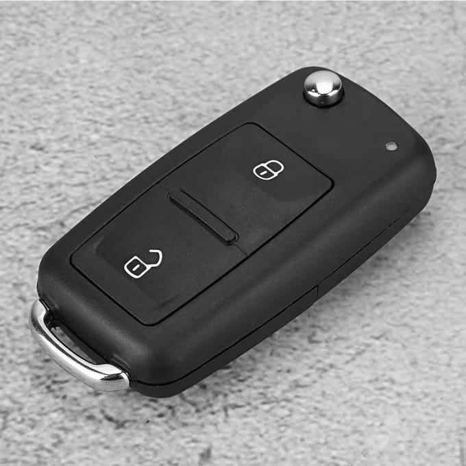 Coque de remplacement pour clé télécommande pliable à 2 boutons, compatible avec VW GOLF IV, POLO, TRANSPORTER gray