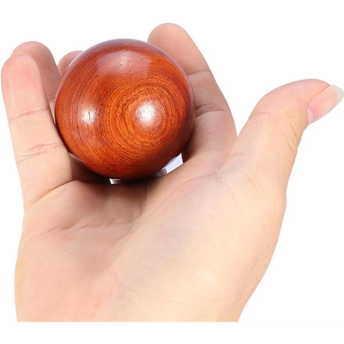 1 Stuk Nieuwe Gezondheid Oefening Baoding Ballen Houten Massage Stressverlichting Ontspanningsbal (5 cm) beige
