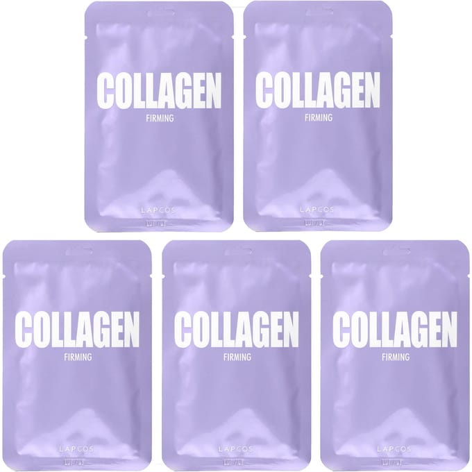 Lapcos, Coffret de masques raffermissants au collagène, 5 feuilles, 25 ml (0,84 once liquide) chaque white