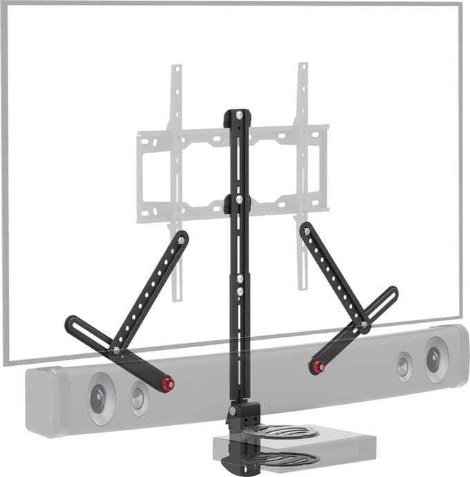 Barkan - TV Beugel met plank - Soundbar Beugel - Antislip - Zwart