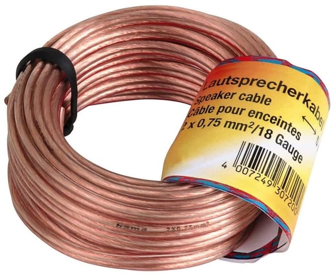 Luidsprekerkabel 2x 0,75mm² 10m transparant