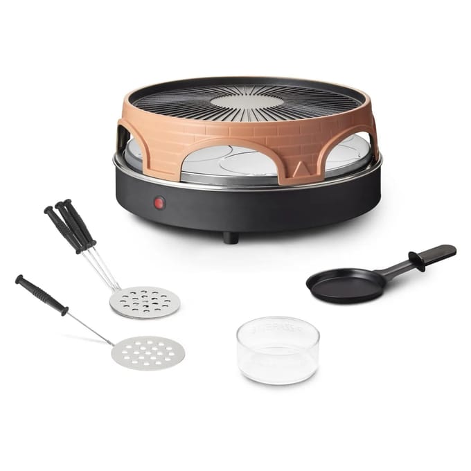 Emerio PO-113255.4 - pizza oven/raclette - Terracotta oranje