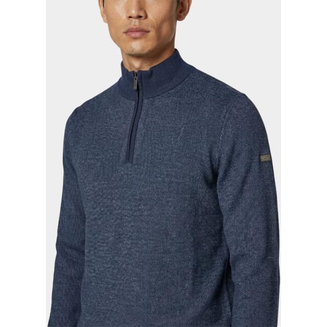 Baileys Half Zip Blauw Pullover 1/2 zip 2-tone Jacq 618450/69