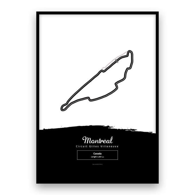 Circuitposter - Grand Prix - Montréal - Zwart-wit