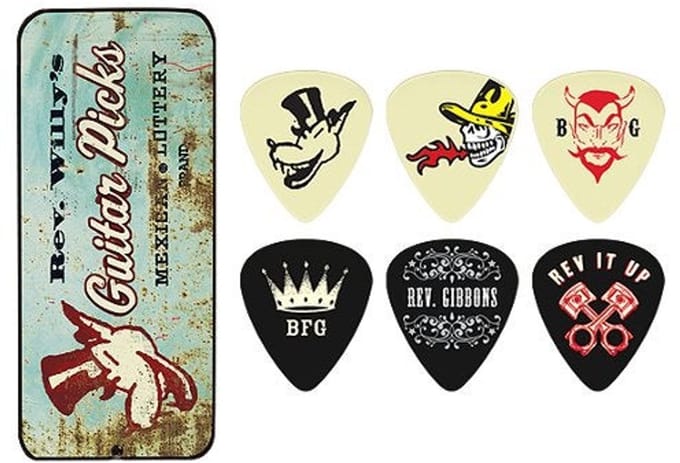 Dunlop RWT02M Rev Willys Mexican Lottery doosje plectrums medium