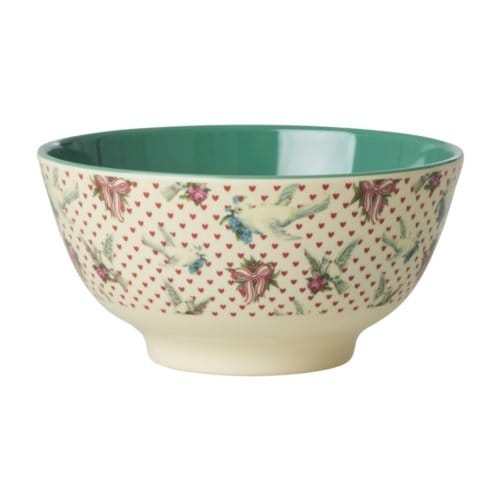 Rice kerst melamine kom medium dove