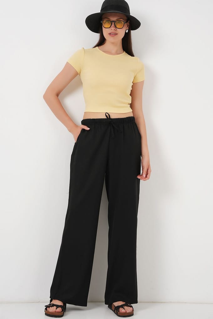 Brede Loose Fit Broek met Trekkoord
