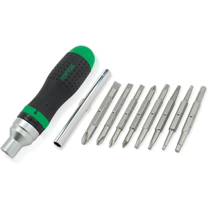 Draaigreep voor Bits TOPTUL 7/16", 1/4" en 5/16" (adapter) met Bits