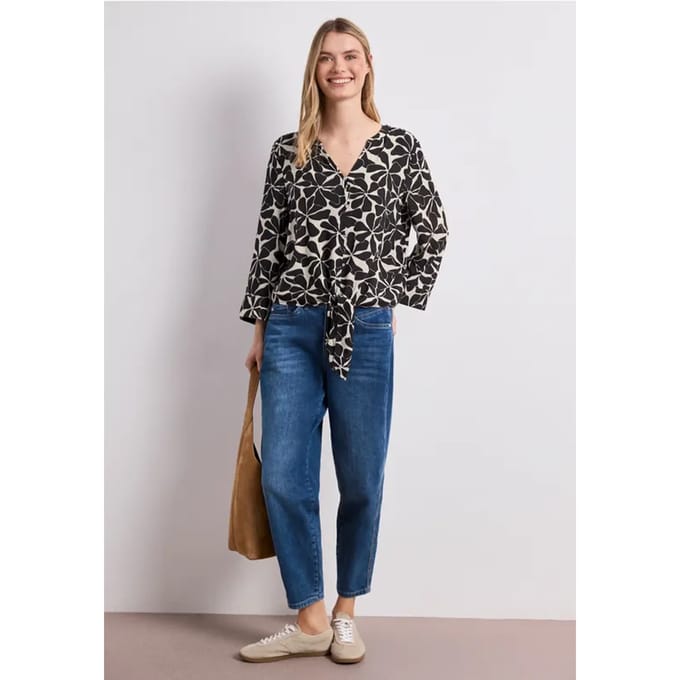 3/4-mouwen blouse met knoopdetail