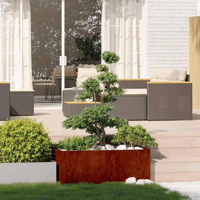 vidaXL - Plantenbak - roestig - 100x100x40 - cm - weervast - staal