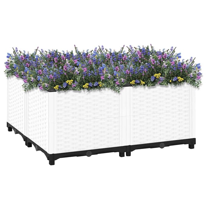 vidaXL - Plantenbak - verhoogd - 80x80x38 - cm - polypropyleen