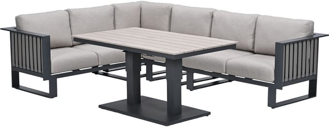 Garden Impressions Gabon - Brugge lounge dining set 5-delig - donker grijs