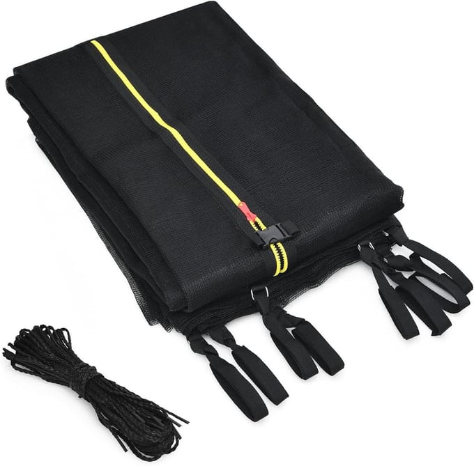 Trampoline Veiligheidsnet - Vervangend Net - Veilig Springen - Universele Pasvorm - Tot 488cm - Zwart