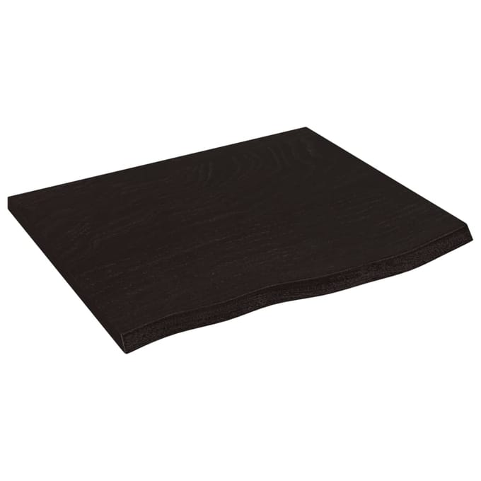vidaXL - Wastafelblad - 60x50x2 - cm - behandeld - massief - hout - donkerbruin