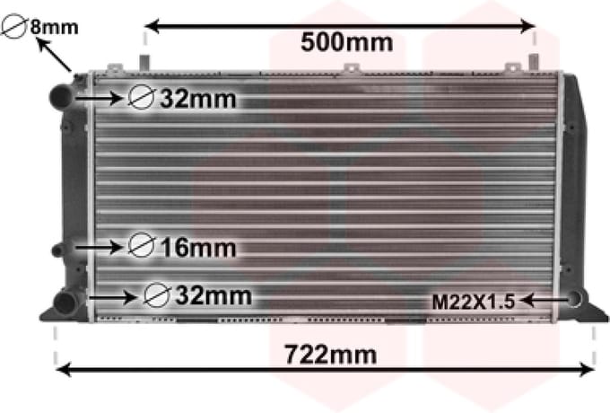 Van Wezel - RADIATOR VOOR AUDI 80 B3 1986-1991 893121253A
