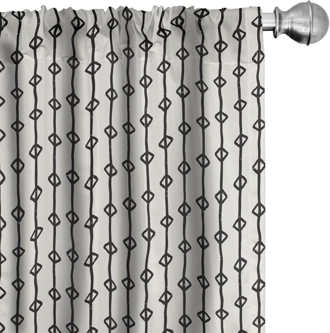 ABAKUHAUS Gestreepte gordijnen – 2x75x175 cm – microvezel – verduisterend