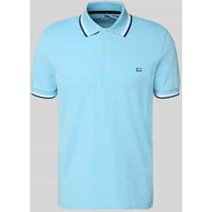 regular fit poloshirt met contrasterende strepen