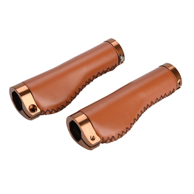 1 Paar PU Lederen Mountainbike Vouwfiets Fietsen Afsluitbare Handvatten Brown brown