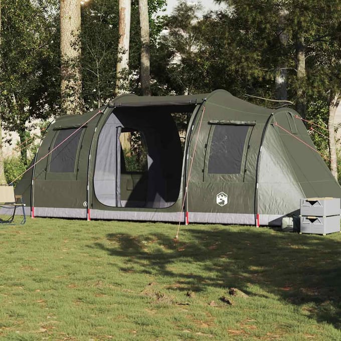Vidaxl Kampeertent, 4-Pers., Tunnelmodel, Olijfgroen, Waterdicht