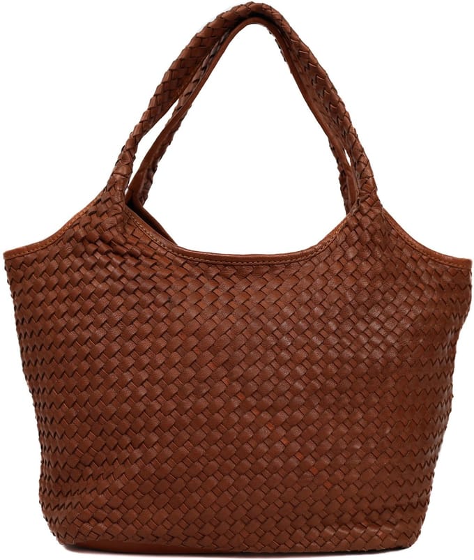 Bear Design Juliëtte Gevlochten Handtas - Cognac