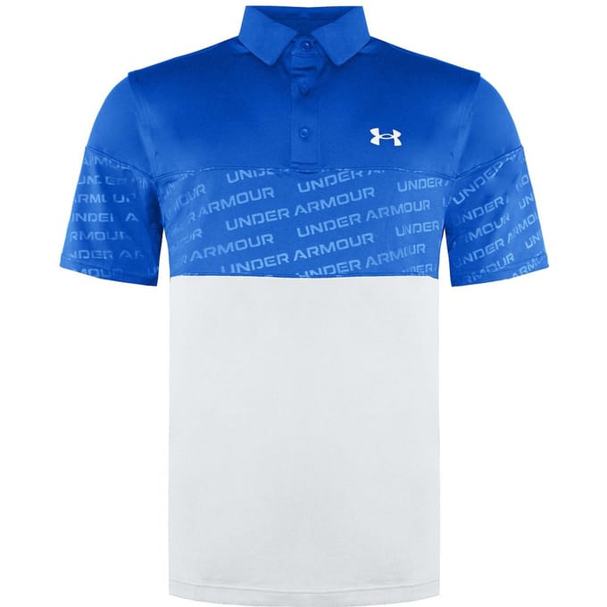 Under Armour Playoff 2.0 Geblokt Heren Blauw/Wit Poloshirt