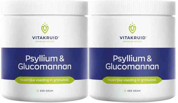 Vitakruid Psyllium Glucomann - 2 x 450 gr - Voordeelverpakking