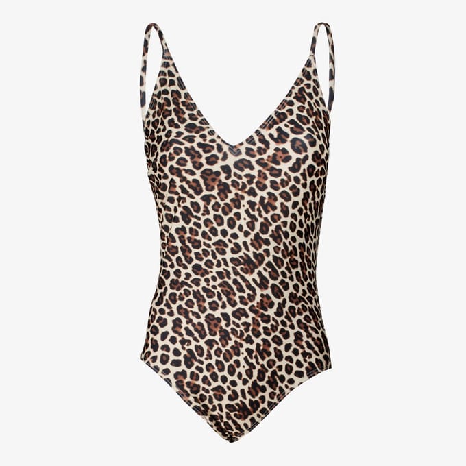 Osaga dames badpak met panterprint - Bruin - Maat M