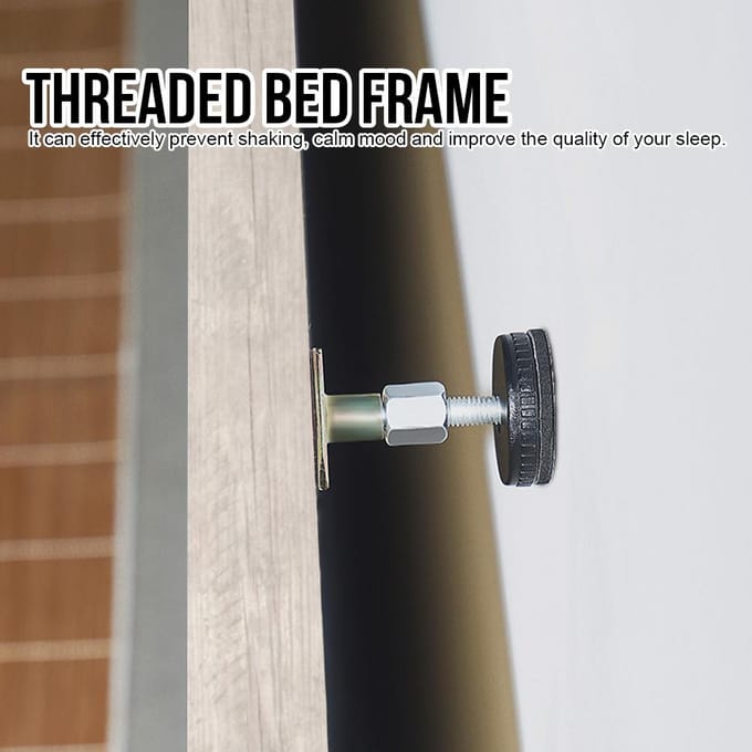 Outil Anti-Vibration Réglable pour Cadre de Lit Fileté Support de Lit Fixe pour Mur de Chambre(Vis 2 pièces )