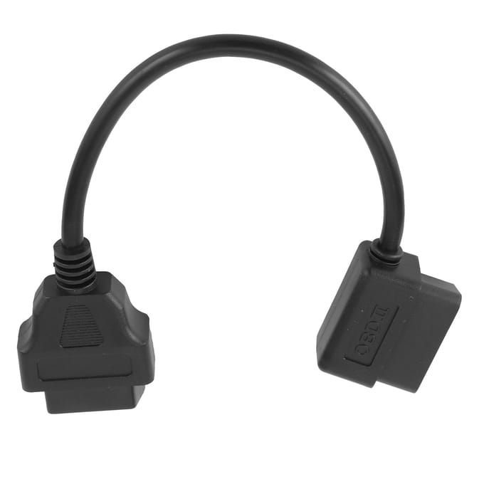 Câble d'extension OBD2 16 broches vers 16 broches, adaptateur coudé, outil de diagnostic automobile, connecteur 0,3 m 1 pi gray