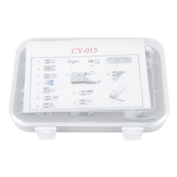 Kit de 15 pieds presseurs pour machines à coudre white
