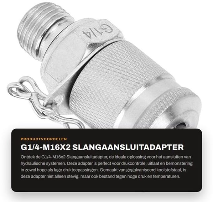 Dailygoods - G1/4-M16x2 Slangaansluitadapter - Hydraulische Koppeling