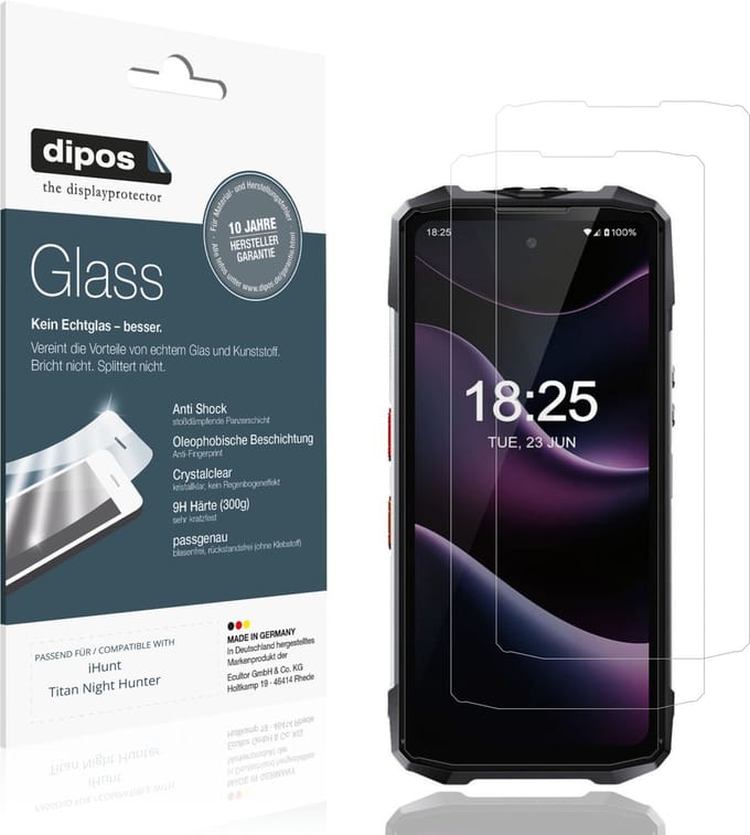 dipos – 2x Pantserfolie geschikt voor iHunt Titan Night Hunter | 9H Screenprotector