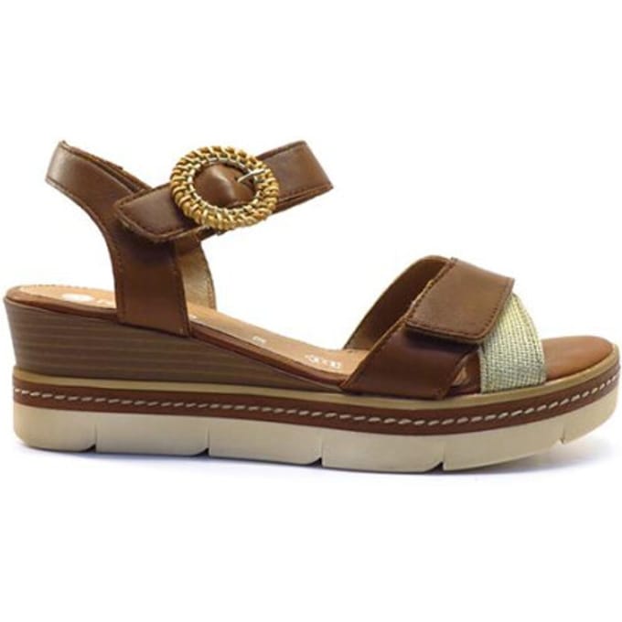 Remonte Bruine Leren Dames Sandalen - Bruin - 38