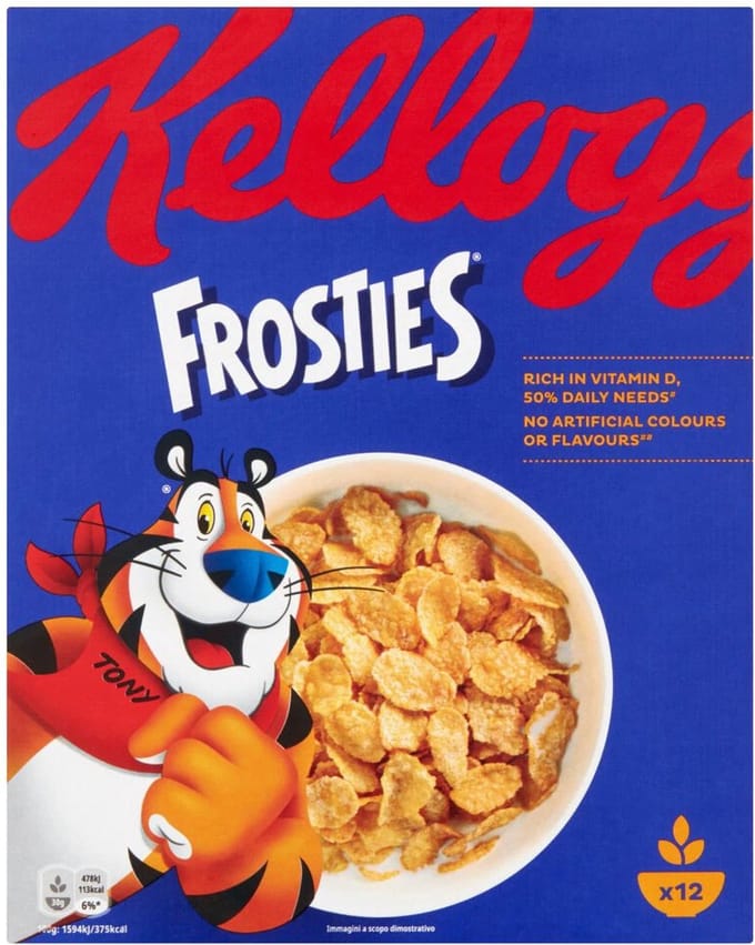 Kellogg's Frosties ontbijtgranen - geroosterde maïsvlokken - 4 x 330 gr