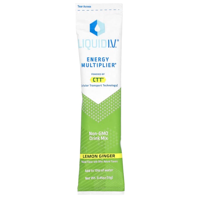 Liquid IV, Energy Multiplier, Super Energy Drink Mix, Citron Gingembre, 10 sachets, 13 g (0,45 oz) chaque