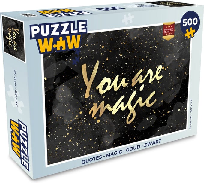 Puzzel Quotes - Magic - Goud - Zwart - Legpuzzel - Puzzel 500 stukjes