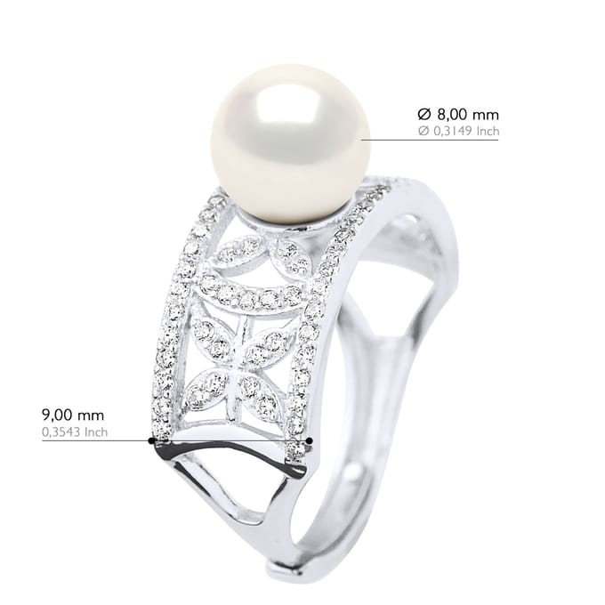 Ring Sieraden - Echte Cultiveerde Zoetwaterparel Rond 8-9 mm