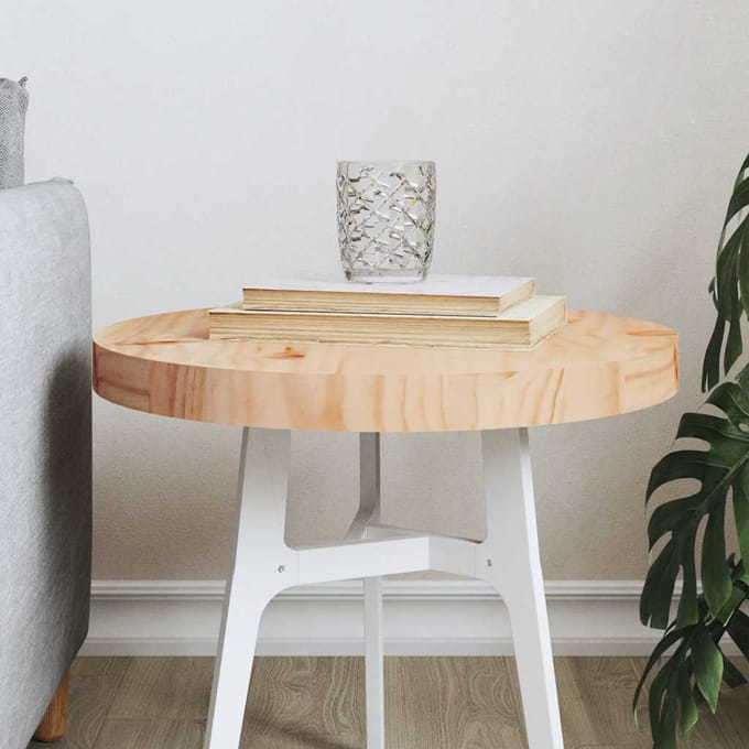 vidaXL - Tafelblad - rond - Ø40x3 - cm - massief - grenenhout
