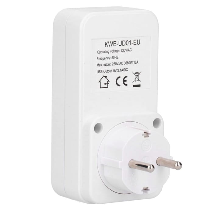 Minuterie numérique intelligente USB avec prise pour chargeur d'ordinateur et de téléphone