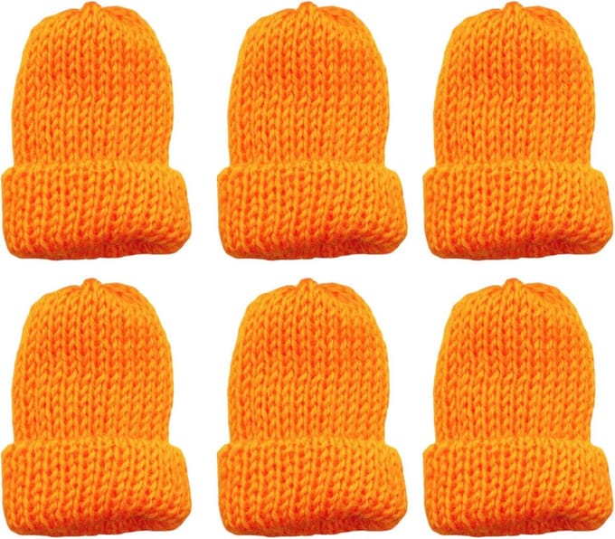 Set van 6 kleurrijke gebreide eierwarmers voor ontbijt