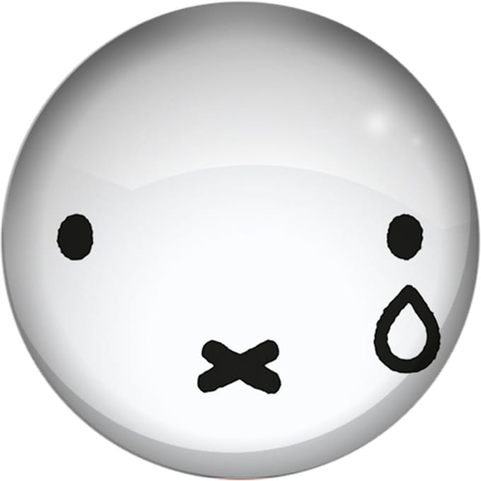 Koelkastmagneet - Glasmagneet Nijntjes Snoet - Rond Wit - Traan - 3cm
